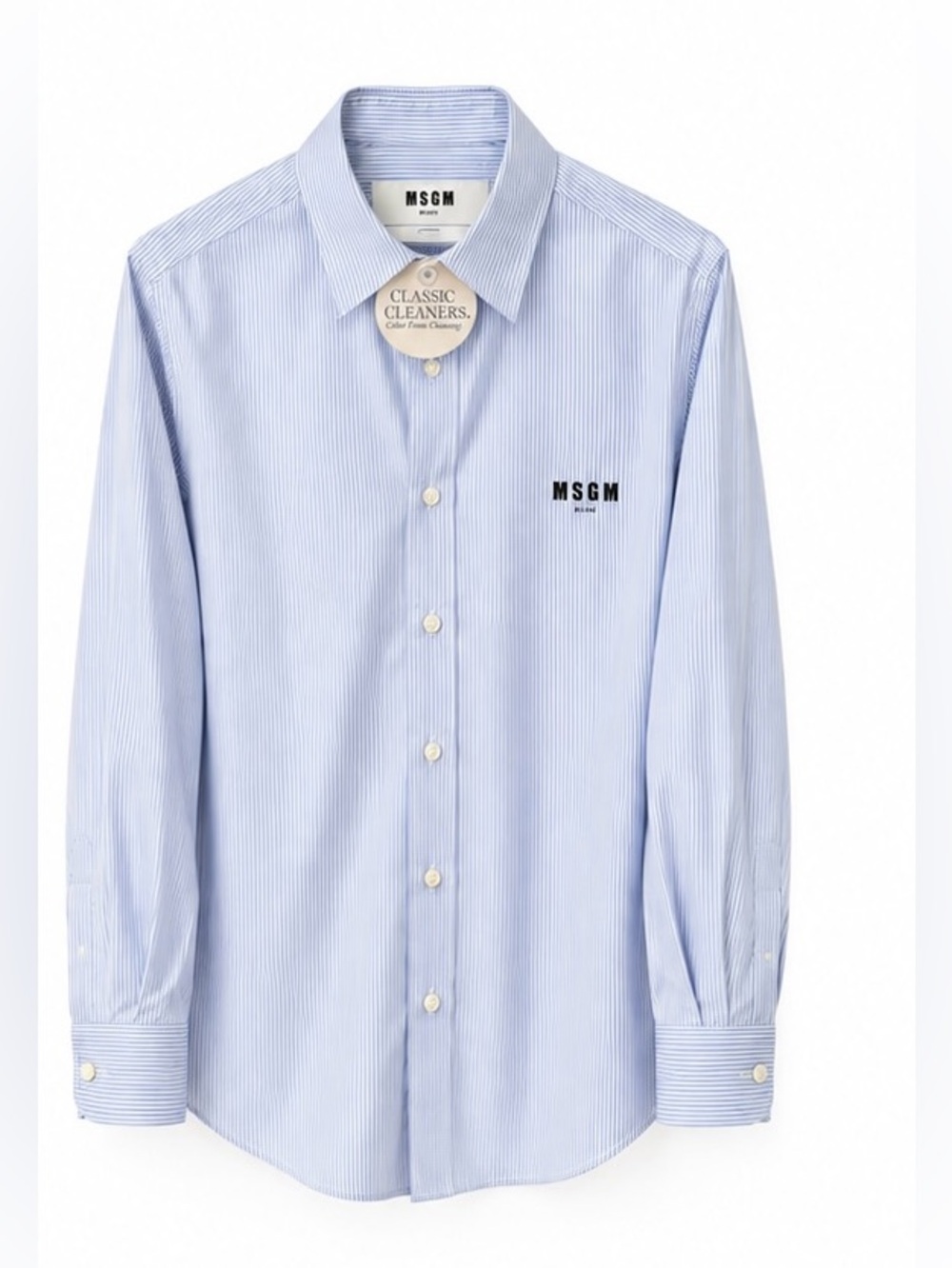 MSGM Milano Men’s Blue White Stripe Button Down Shirt 40 / 15.5